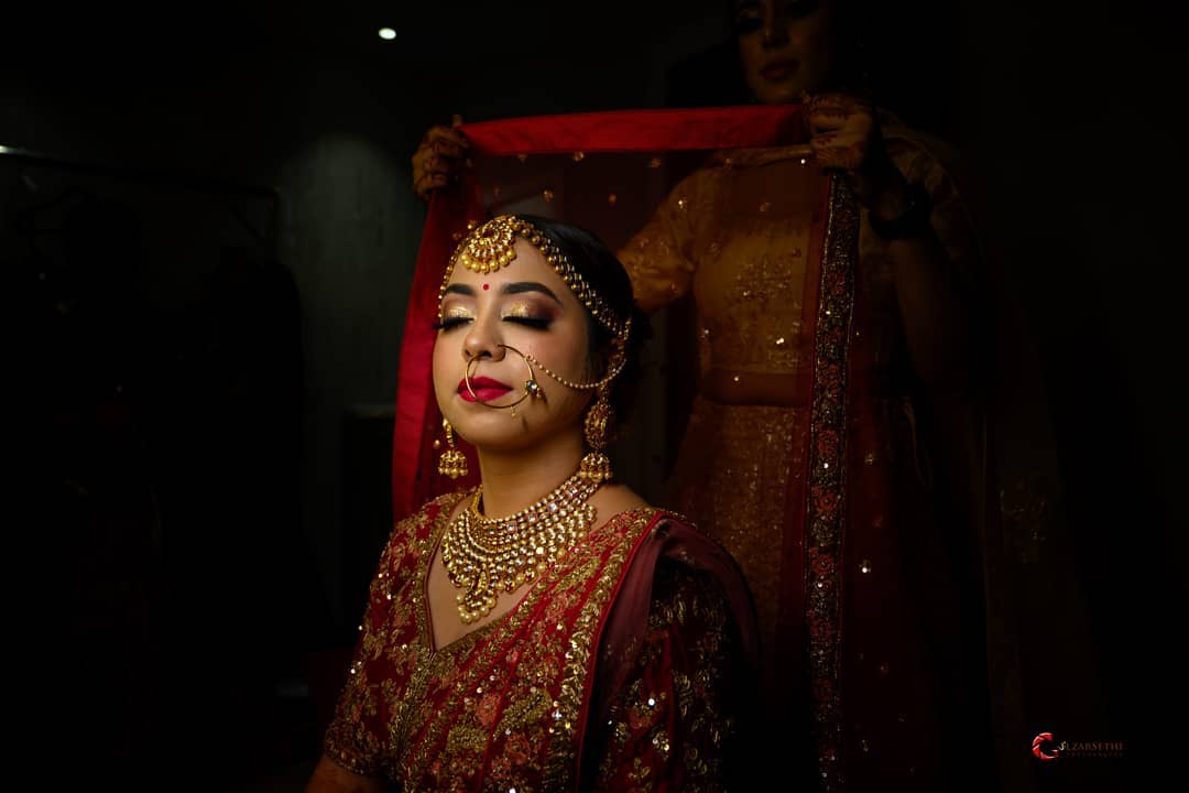 Candid wedding couple moment